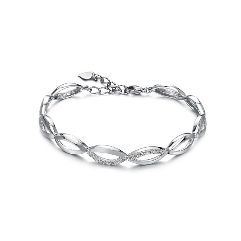 Bracciale Da Donna In Titanio Placcato Platino Con Diamante, Modello Queen Of Quality Bracciale Da Donna In Titanio Placcato Platino Con Diamante, Modello Queen Of Quality