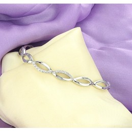 Bracciale Da Donna In Titanio Placcato Platino Con Diamante, Modello Queen Of Quality