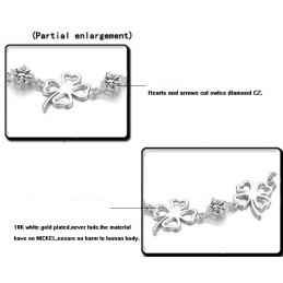 Bracciale In Titanio Placcato In Platino A Forma Di Trifoglio Da Donna Di Alta Qualità Con Diamante