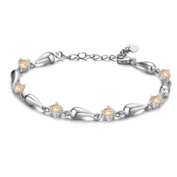 Bracciale Da Donna Di Eccellente Qualità Con Placcatura In Platino E Titanio A Goccia Con Diamante