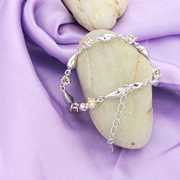 Bracciale Da Donna Di Eccellente Qualità Con Placcatura In Platino E Titanio A Goccia Con Diamante