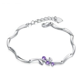 Bracciale Da Donna In Titanio Placcato Platino Con Diamanti, Qualità E Quantità Garantite