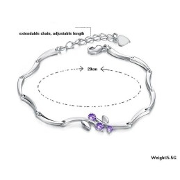 Bracciale Da Donna In Titanio Placcato Platino Con Diamanti, Qualità E Quantità Garantite
