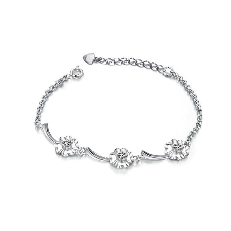 Bracciale In Titanio Placcato In Platino A Forma Di Trifoglio Femminile, Durevole Nell'Uso Bracciale In Titanio Placcato In Platino A Forma Di Trifoglio Femminile, Durevole Nell'Uso