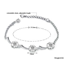 Bracciale In Titanio Placcato In Platino A Forma Di Trifoglio Femminile, Durevole Nell'Uso