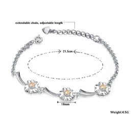 Bracciale In Titanio Placcato In Platino A Forma Di Trifoglio Femminile, Durevole Nell'Uso