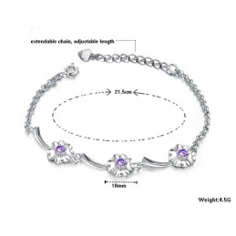 Bracciale In Titanio Placcato In Platino A Forma Di Trifoglio Femminile, Durevole Nell'Uso