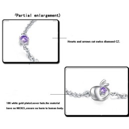 Completo Nelle Specifiche Bracciale Da Donna A Forma Di Mela In Titanio Placcato In Platino Con Diamante