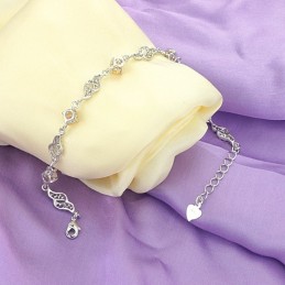 Bracciale Da Donna In Titanio Placcato In Platino Cavo Di Alta Qualità Con Diamante