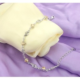 Bracciale Da Donna In Titanio Placcato In Platino Cavo Di Alta Qualità Con Diamante
