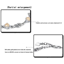 Bracciale Da Donna In Titanio Placcato In Platino Cavo Di Alta Qualità Con Diamante