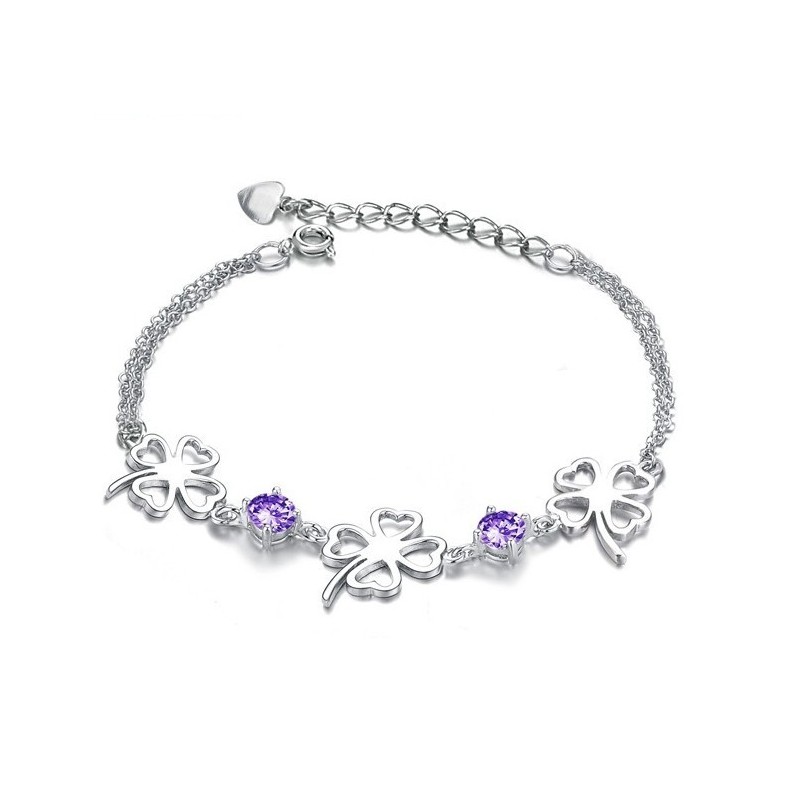 Bracciale In Titanio Placcato In Platino A Forma Di Trifoglio Femminile Di Eccellente Qualità Bracciale In Titanio Placcato In Platino A Forma Di Trifoglio Femminile Di Eccellente Qualità
