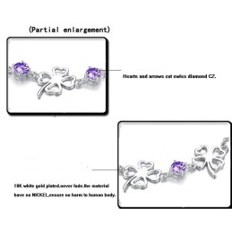 Bracciale In Titanio Placcato In Platino A Forma Di Trifoglio Femminile Di Eccellente Qualità
