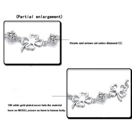 Bracciale In Titanio Placcato In Platino A Forma Di Trifoglio Femminile Di Eccellente Qualità