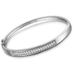 Bracciale Da Donna In Titanio Placcato In Platino, Anallergico, Di Qualità Affidabile, Con Diamante