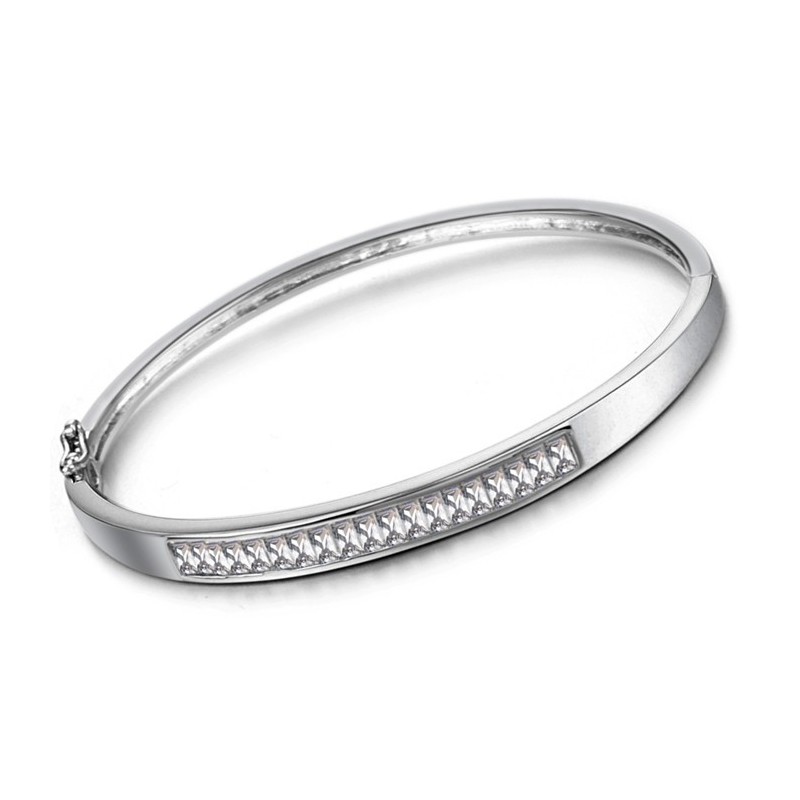 Bracciale Da Donna In Titanio Placcato In Platino, Anallergico, Di Qualità Affidabile, Con Diamante Bracciale Da Donna In Titanio Placcato In Platino, Anallergico, Di Qualità Affidabile, Con Diamante