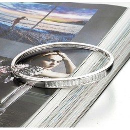 Bracciale Da Donna In Titanio Placcato In Platino, Anallergico, Di Qualità Affidabile, Con Diamante