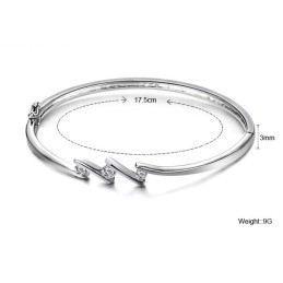 Bracciale Da Donna In Titanio Placcato In Platino, Anallergico, Con Strass, Di Qualità E Quantità Assicurata