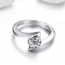 Anello Da Donna In Titanio Placcato In Platino Con Strass, Dalle Prestazioni Affidabili