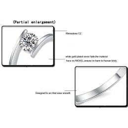 Anello Da Donna In Titanio Placcato In Platino Con Strass, Dalle Prestazioni Affidabili