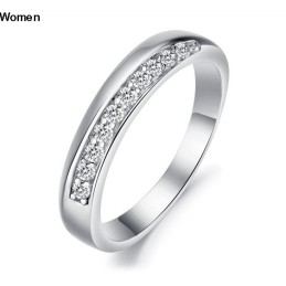 Anello In Titanio Placcato In Platino Di Fama Mondiale Per Amanti Con Strass