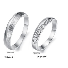 Anello In Titanio Placcato In Platino Di Fama Mondiale Per Amanti Con Strass
