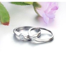 Anello In Titanio Placcato Platino Con Qualità E Quantità Garantite Per Gli Amanti Con Strass