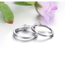 Anello In Titanio Placcato Platino Con Qualità E Quantità Garantite Per Gli Amanti Con Strass