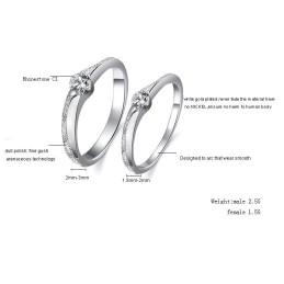 Anello In Titanio Placcato Platino Con Qualità E Quantità Garantite Per Gli Amanti Con Strass