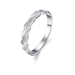 Anello Maschile In Titanio Placcato In Platino Di Qualità Stabile