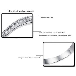 Anello Da Donna In Titanio Placcato In Platino Di Alta Qualità Con Strass