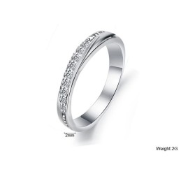 Anello Da Donna In Titanio Placcato In Platino Di Alta Qualità Con Strass