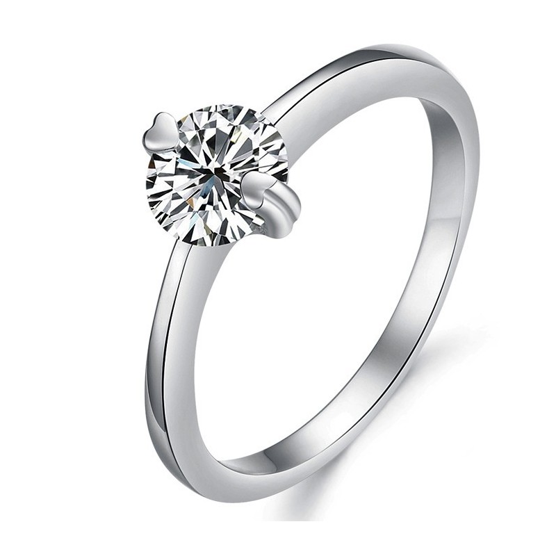 Anello Da Donna In Titanio Placcato In Platino Con Strass, Qualità E Quantità Garantite Anello Da Donna In Titanio Placcato In Platino Con Strass, Qualità E Quantità Garantite