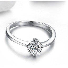 Anello Da Donna In Titanio Placcato In Platino Con Strass, Qualità E Quantità Garantite