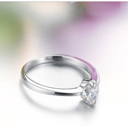 Anello Da Donna In Titanio Placcato In Platino Con Strass, Qualità E Quantità Garantite
