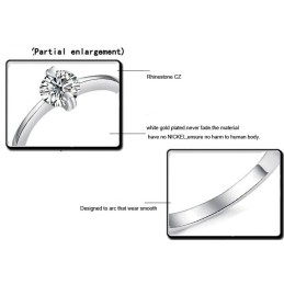 Anello Da Donna In Titanio Placcato In Platino Con Strass, Qualità E Quantità Garantite