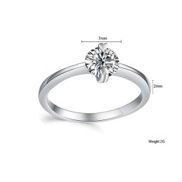 Anello Da Donna In Titanio Placcato In Platino Con Strass, Qualità E Quantità Garantite