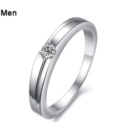 Anello In Titanio Placcato In Platino Di Qualità Stabile Per Gli Amanti Con Strass