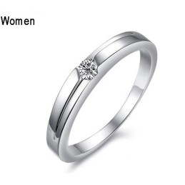 Anello In Titanio Placcato In Platino Di Qualità Stabile Per Gli Amanti Con Strass