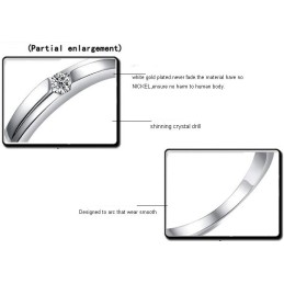 Anello In Titanio Placcato In Platino Di Qualità Stabile Per Gli Amanti Con Strass
