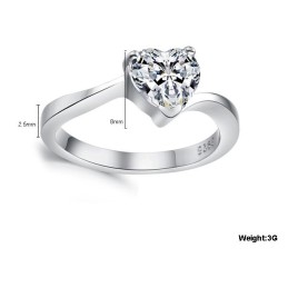 Anello Da Donna In Titanio Placcato Platino Con Strass, Modello "Regina Della Qualità"