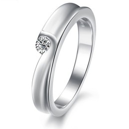 Anello In Titanio Placcato In Platino Di Qualità Stabile Per Gli Amanti Con Strass