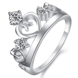 Anello In Titanio Placcato In Platino Di Fama Mondiale Con Strass