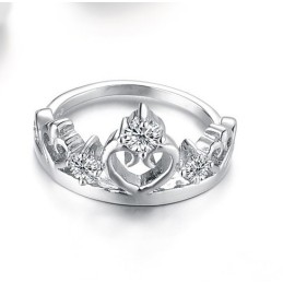 Anello In Titanio Placcato In Platino Di Fama Mondiale Con Strass