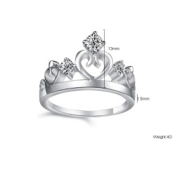 Anello In Titanio Placcato In Platino Di Fama Mondiale Con Strass