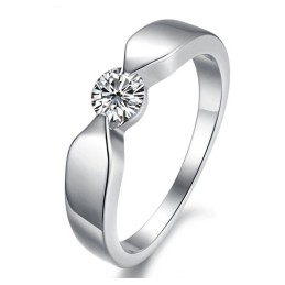 Anello In Titanio Placcato Platino Di Alta Qualità Per Amanti Con Strass