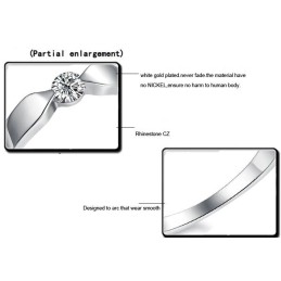 Anello In Titanio Placcato Platino Di Alta Qualità Per Amanti Con Strass