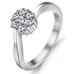 Anello Da Donna In Titanio Placcato In Platino Con Strass, Qualità E Quantità Garantite