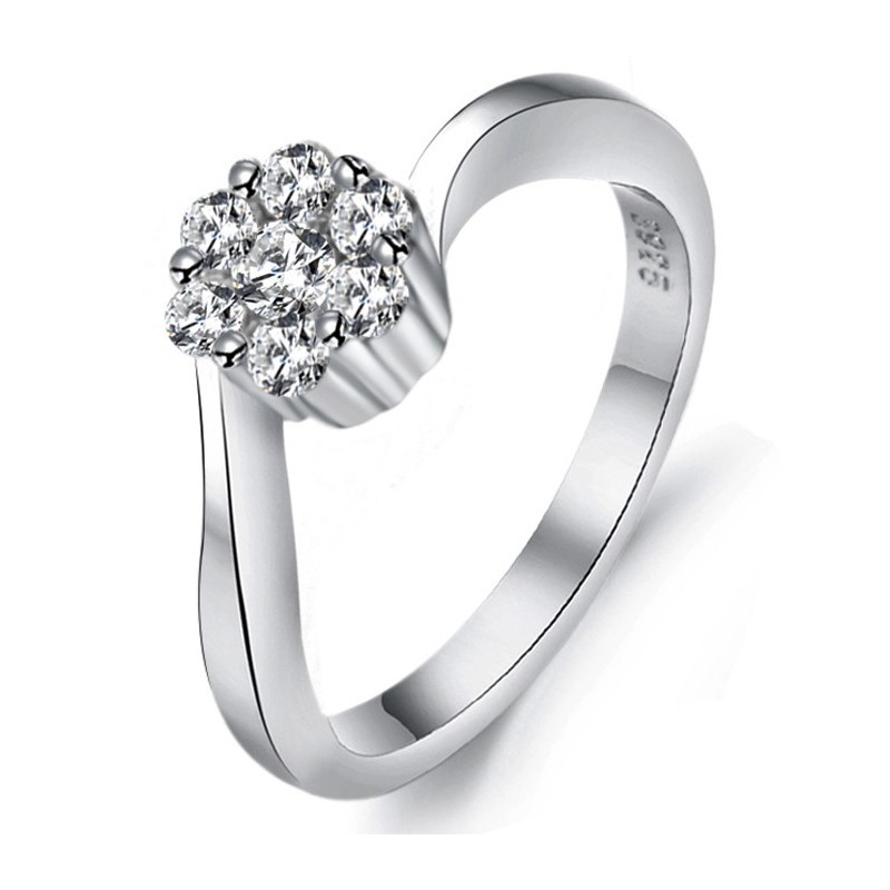 Anello Da Donna In Titanio Placcato In Platino Con Strass, Qualità E Quantità Garantite Anello Da Donna In Titanio Placcato In Platino Con Strass, Qualità E Quantità Garantite