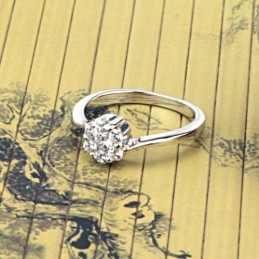 Anello Da Donna In Titanio Placcato In Platino Con Strass, Qualità E Quantità Garantite